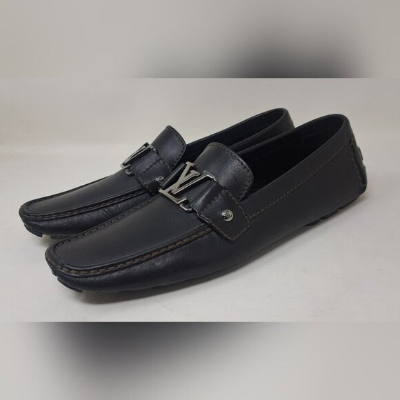Louis Vuitton Monte Carlo Driving Loafers Shoes Chocolate Brown Leather 8.5 US - Picture 5 of 16